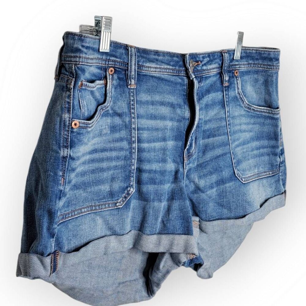 American Eagle Women's Plus Size Dreamy Drape Stretch Denim Easy Shortie size 14 - Picture 2 of 7